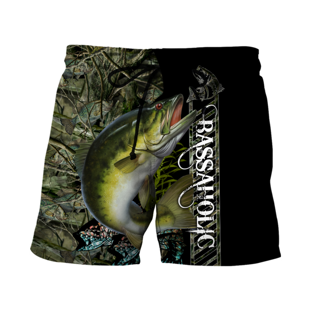 Fishaholic Bass Fishing camo unisex 3d all over printed shirts