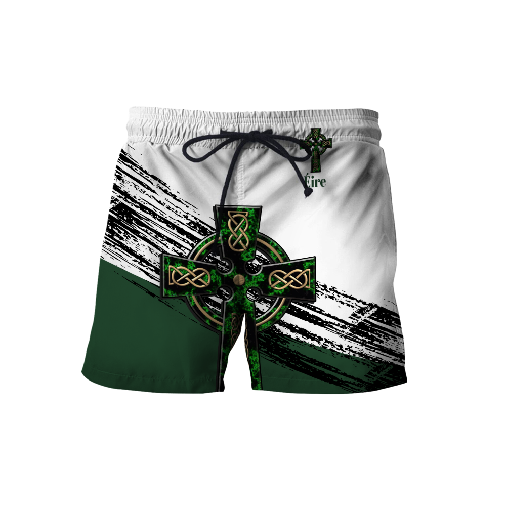 Irish St.Patrick Celtic cross 3d hoodie shirt for men and women custom name