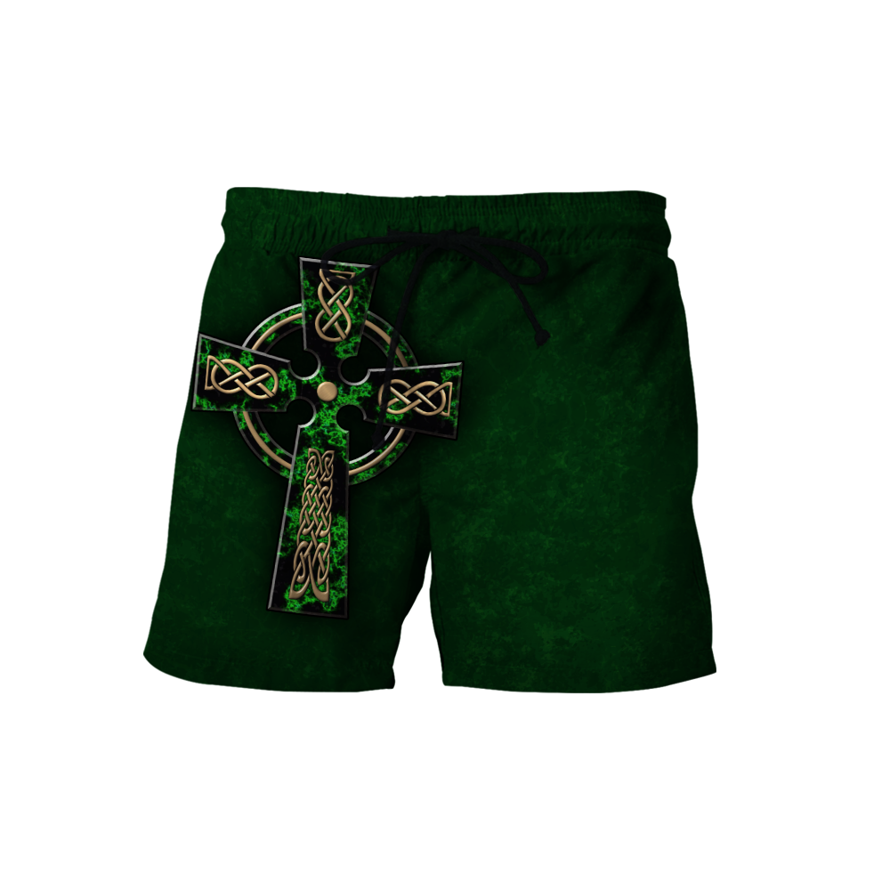 Irish St.Patrick cross 3d hoodie shirt for men and women custom name