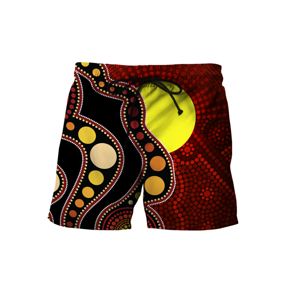 Custom name Aboriginal Flag Circle Dot Painting Art 3D design shirts