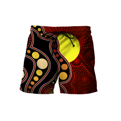 Custom name Aboriginal Flag Circle Dot Painting Art 3D design shirts