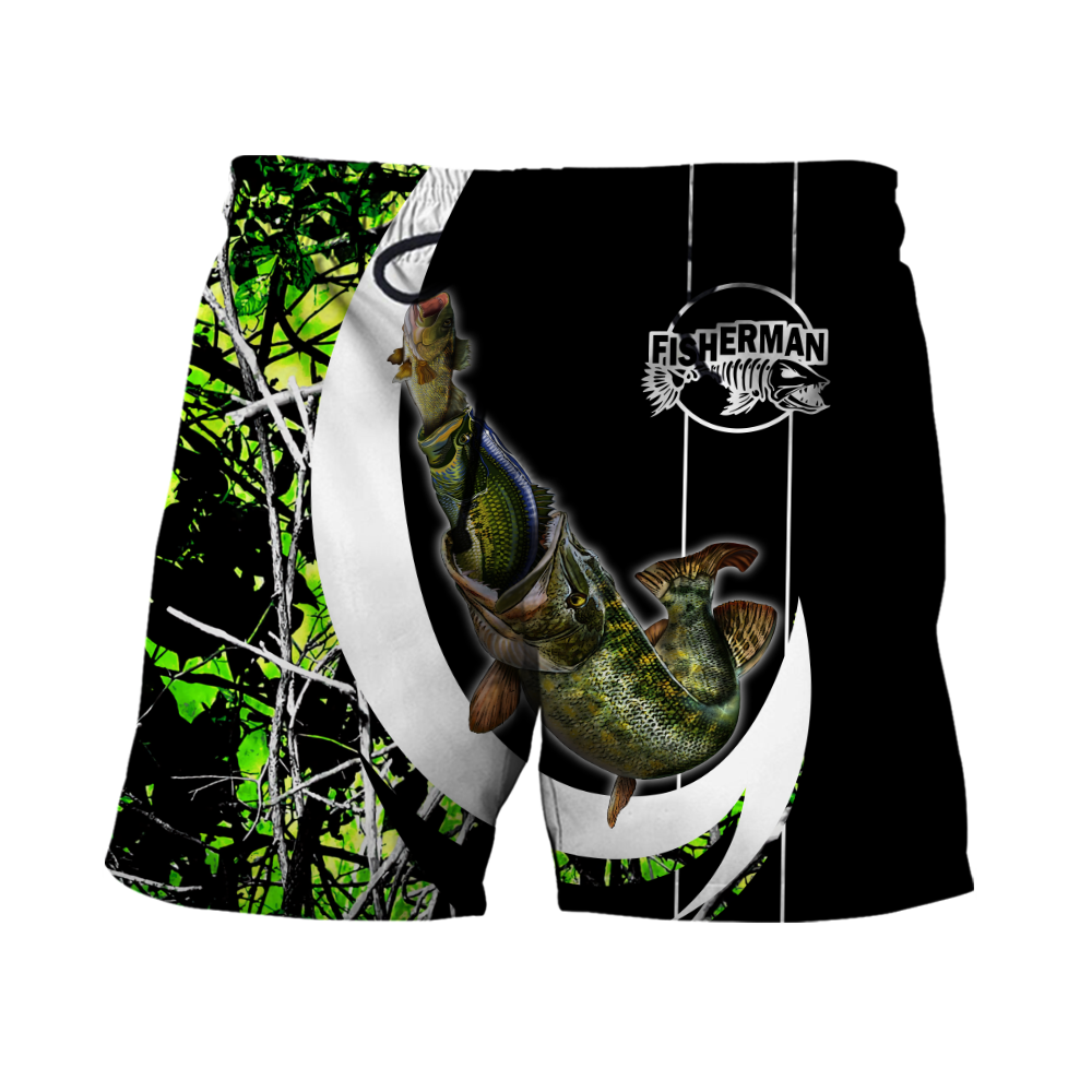 The great fish eats the small Green Camo Hook 3d print shirts