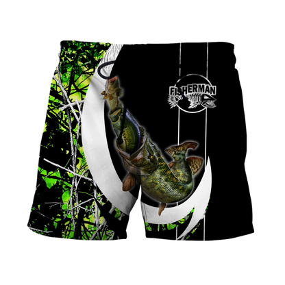 The great fish eats the small Green Camo Hook 3d print shirts
