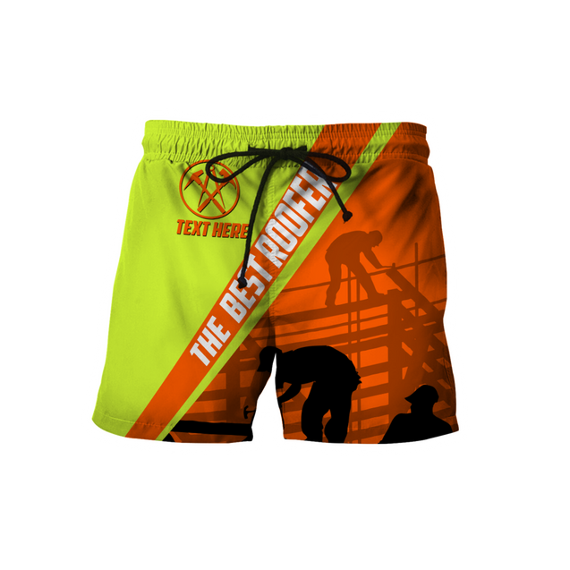 THE BEST ROOFER GREEN AND ORANGE - PERSIONALIZED NAME 3D HOODIE SHIRT