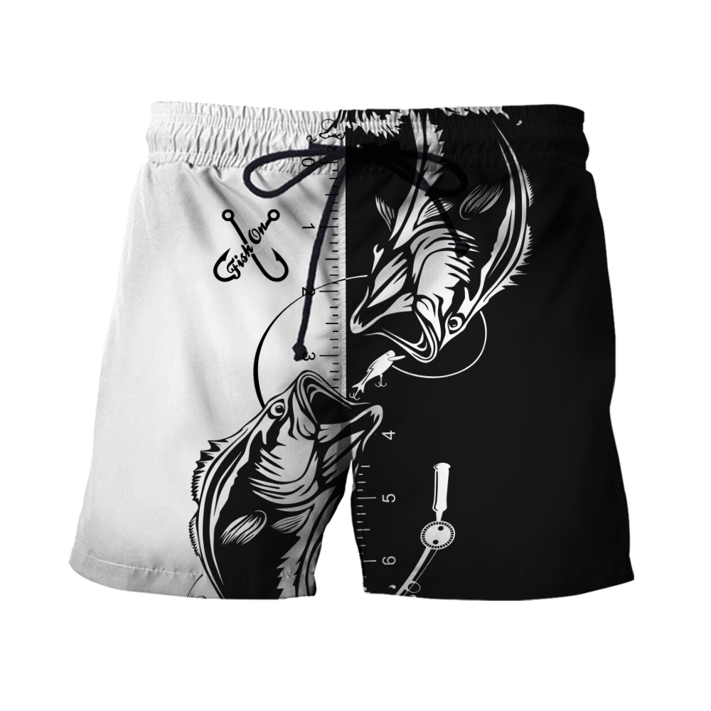 Bass fishing tattoo the rule Black White 3D print shirts