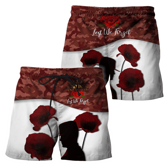 Premium Anzac Day Lest We Forget 3D Printed Unisex Shirts TN HHT06042104