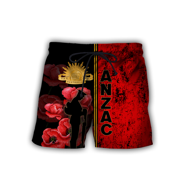 Premium Anzac Day Australian Army Poppy 3D Printed Unisex Shirts TN NTN03042104