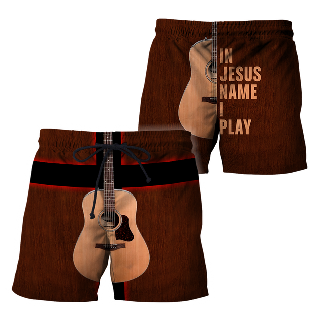 Guitar In Jesus Name I Play 3D Printed Unisex Shirts TN