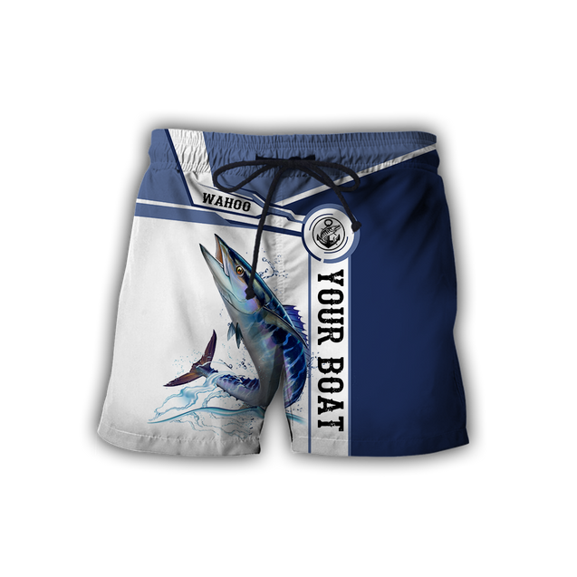 Custom name Wahoo fishing Catch and Release 3D Design print shirts