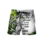 Custom name In my head I'm fishing Bass fishing Tattoo 3D print shirts