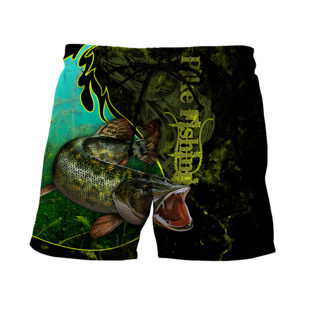 Northern Pike fishing underwater Yinyang camo 3d print shirts