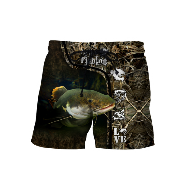 Custom name Catfish Fishing water camo 3D print shirts