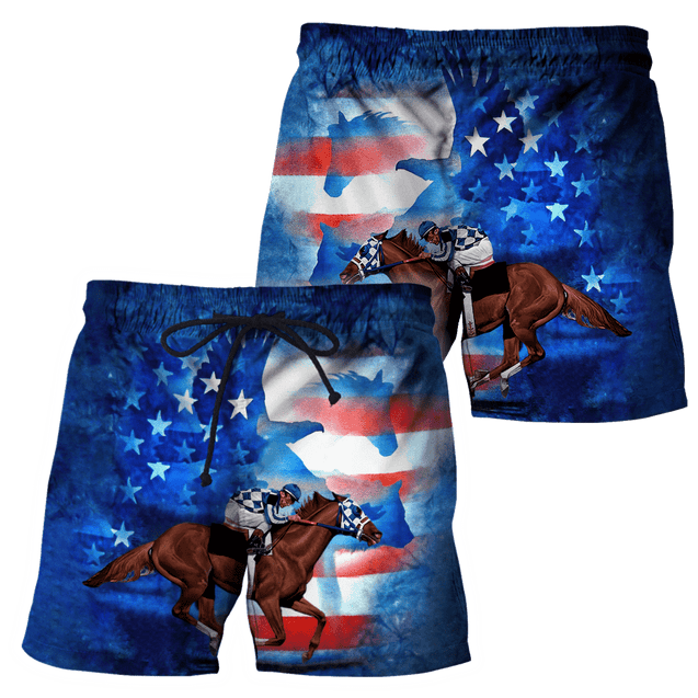 Personalized Name Horse Racing 3D All Over Printed Unisex Shirts American Rider