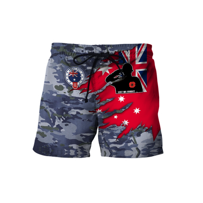 Anzac day remembrance Kiwi and Australia Navy Veteran Camo 3D print shirt