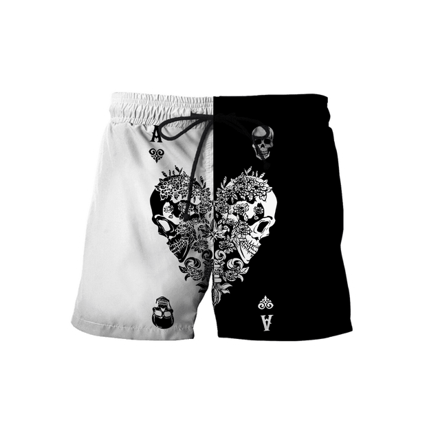 Ace Heart Skull Gothic Art 3D All Over Printed Unisex Shirts