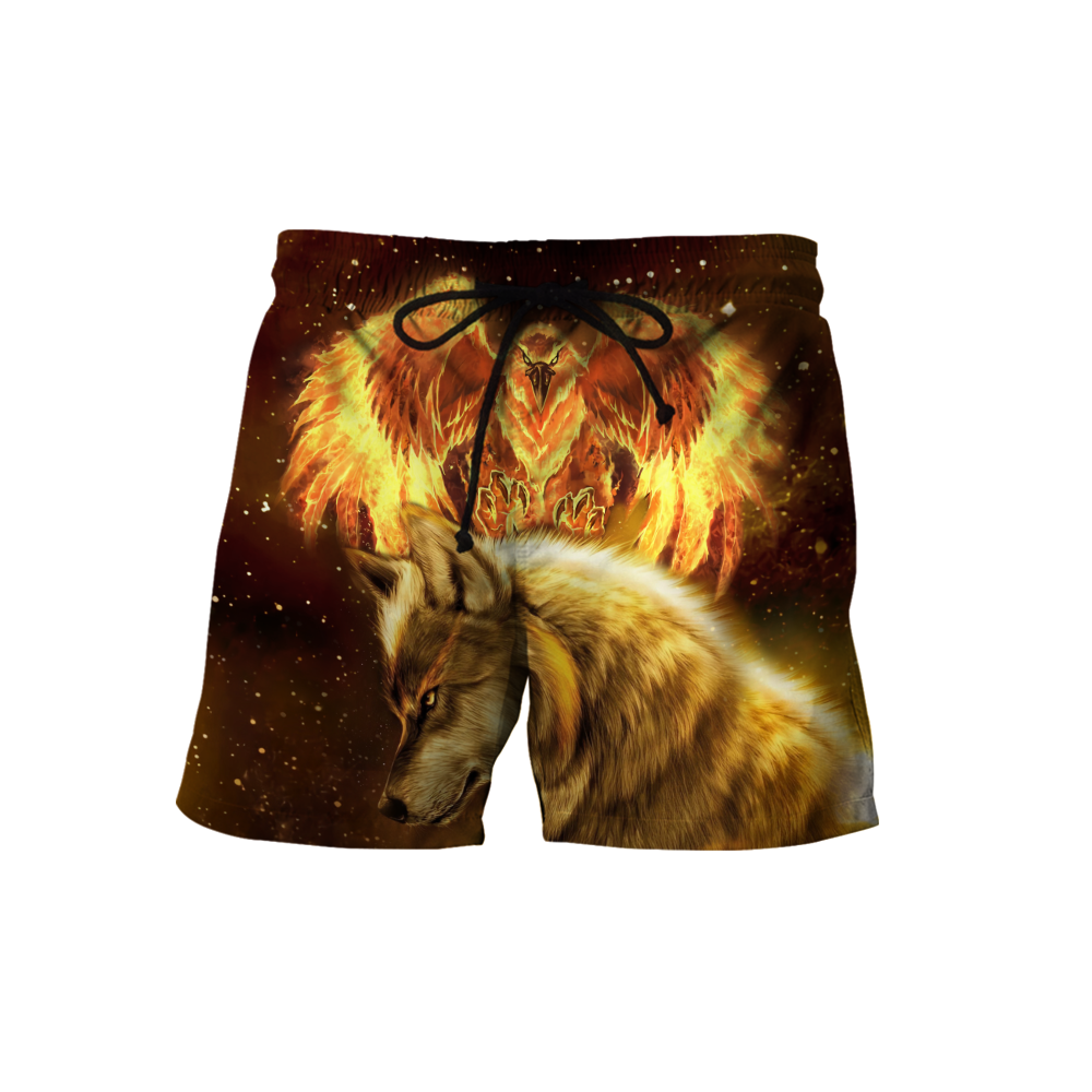 Fire Eagle And Wolf 3D Hoodie Shirt For Men And Women LAM