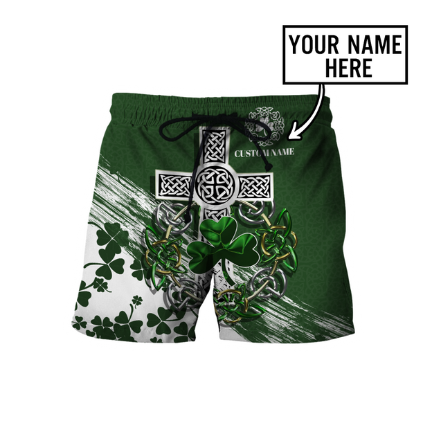 Premium Unisex Hoodie Custom Name Irish St.Patrick Day The Cross And Shamrock ML