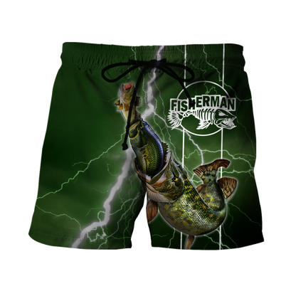 The great fish eats the small Green Fishing 3d print shirts