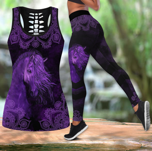 Horse Purple Combo Legging + Tank Limited by SUN AM-SU070401-Apparel-SUN-S-S-Vibe Cosy™