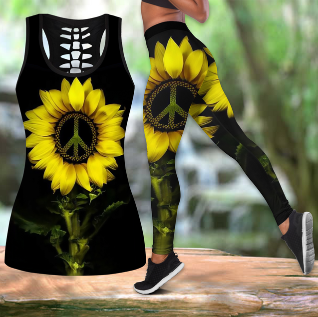 Sunflower Peace Combo Tank + Legging SU200301E-Apparel-SUN-S-S-Vibe Cosy™