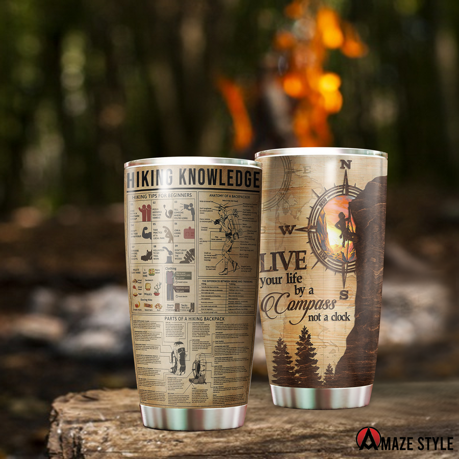 Hiking Knowledge Live Your Life By A Compass Limited by SUN Tumbler 20 Oz SU240302-SUN-Vibe Cosy™