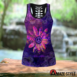 Hippie Peace Flower Tanktop Limited by SUN SU250303T-Apparel-SUN-S-Vibe Cosy™