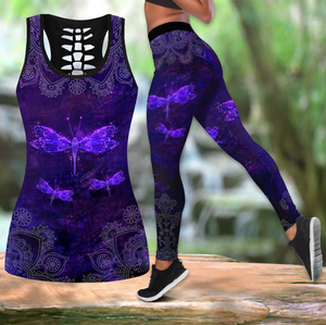 Dragonfly Purple Combo Legging + Tank by SUN AM-SU080403-Apparel-SUN-S-S-Vibe Cosy™