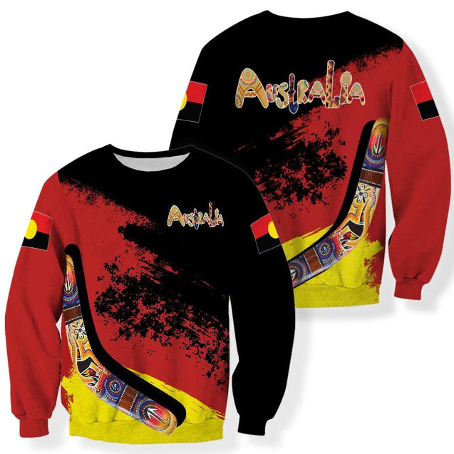 Australia Hoodie Red Black Animals Pattern NNK1463-Apparel-PL8386-Sweat Shirt-S-Vibe Cosy™