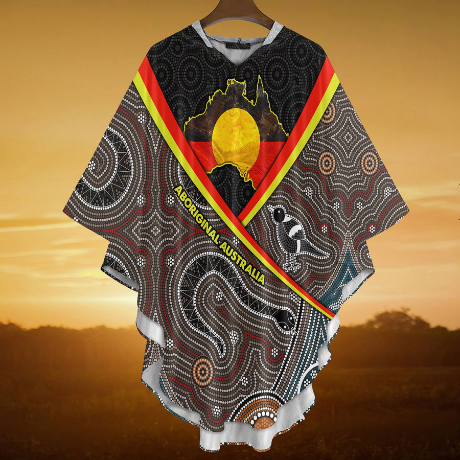 Proud to be aboriginal Totem Brown 3D printed Poncho