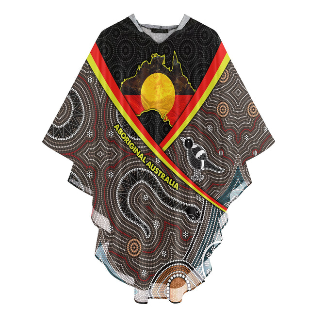 Proud to be aboriginal Totem Brown 3D printed Poncho