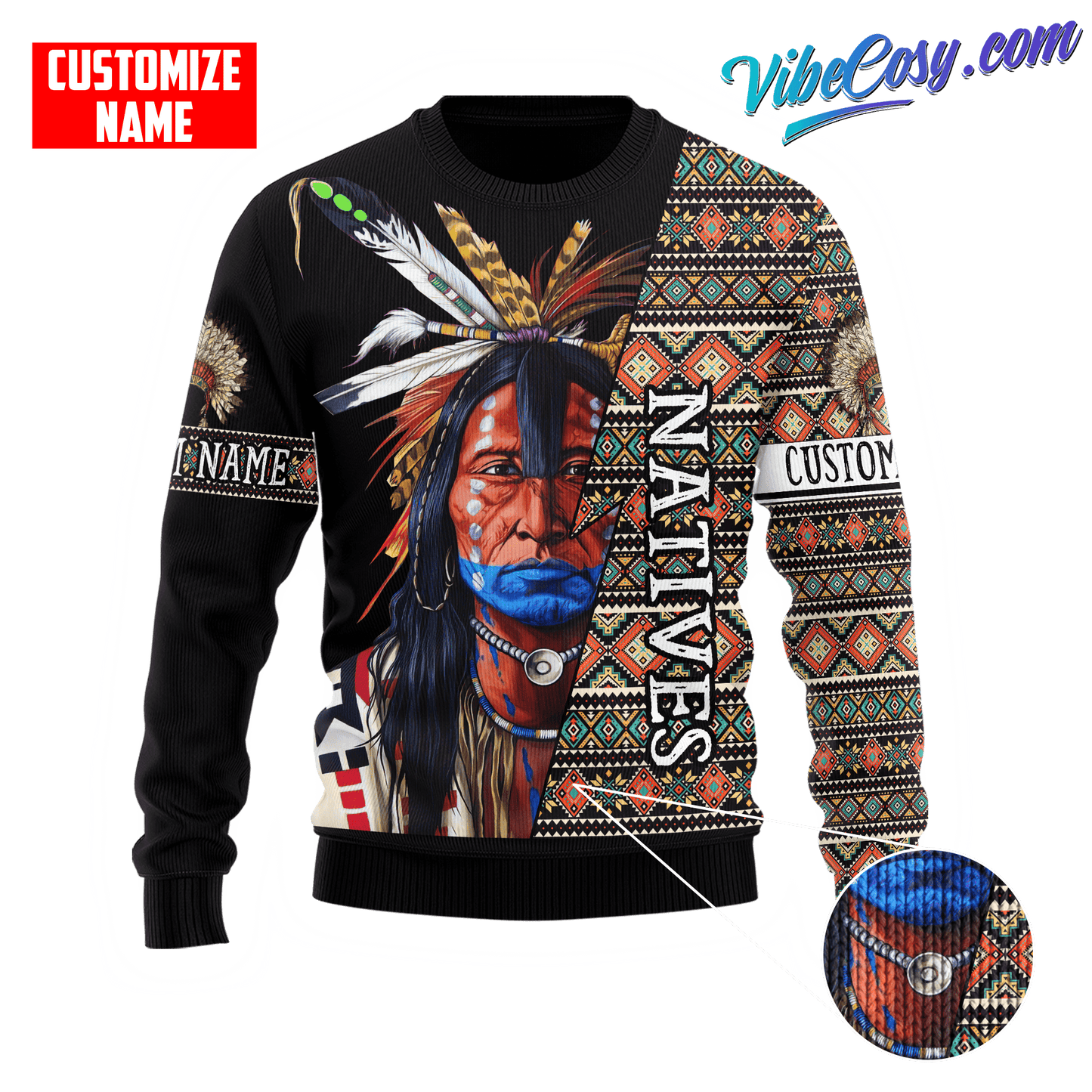 Customized Name Native American 3D All Over Printed Unisex Shirts