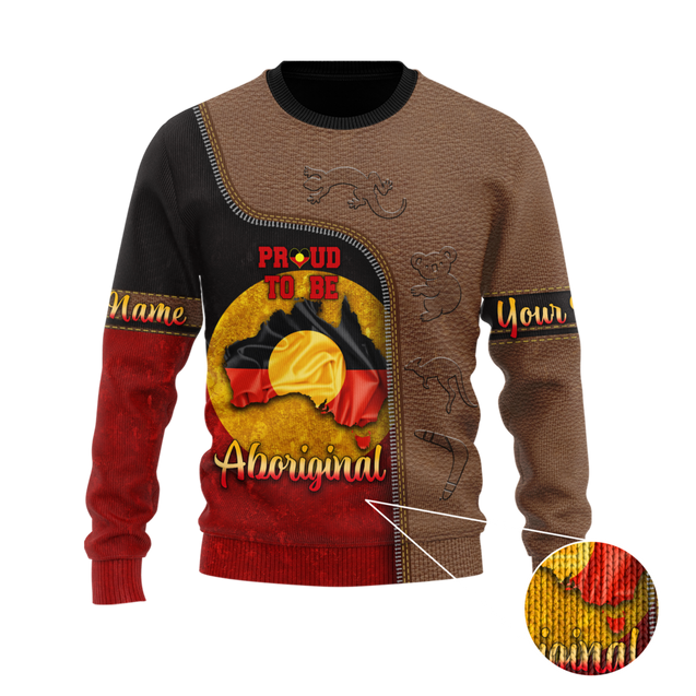 Totem Pattern Proud to be Aboriginal Flag 3D design printed shirts