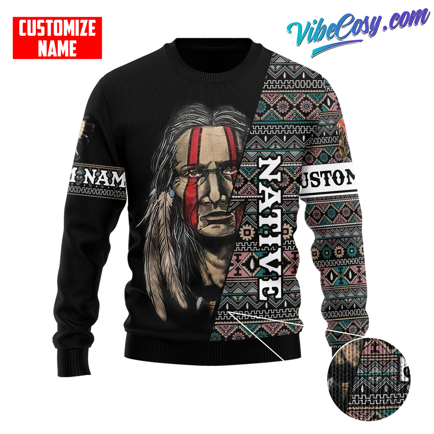 Customized Name Native American 3D All Over Printed Unisex Shirts