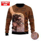 Customized Name Native American 3D All Over Printed Shirts for Women