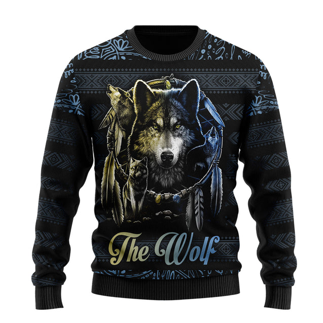 Love Wolf Native American 3D All Over Printed Shirts for Women