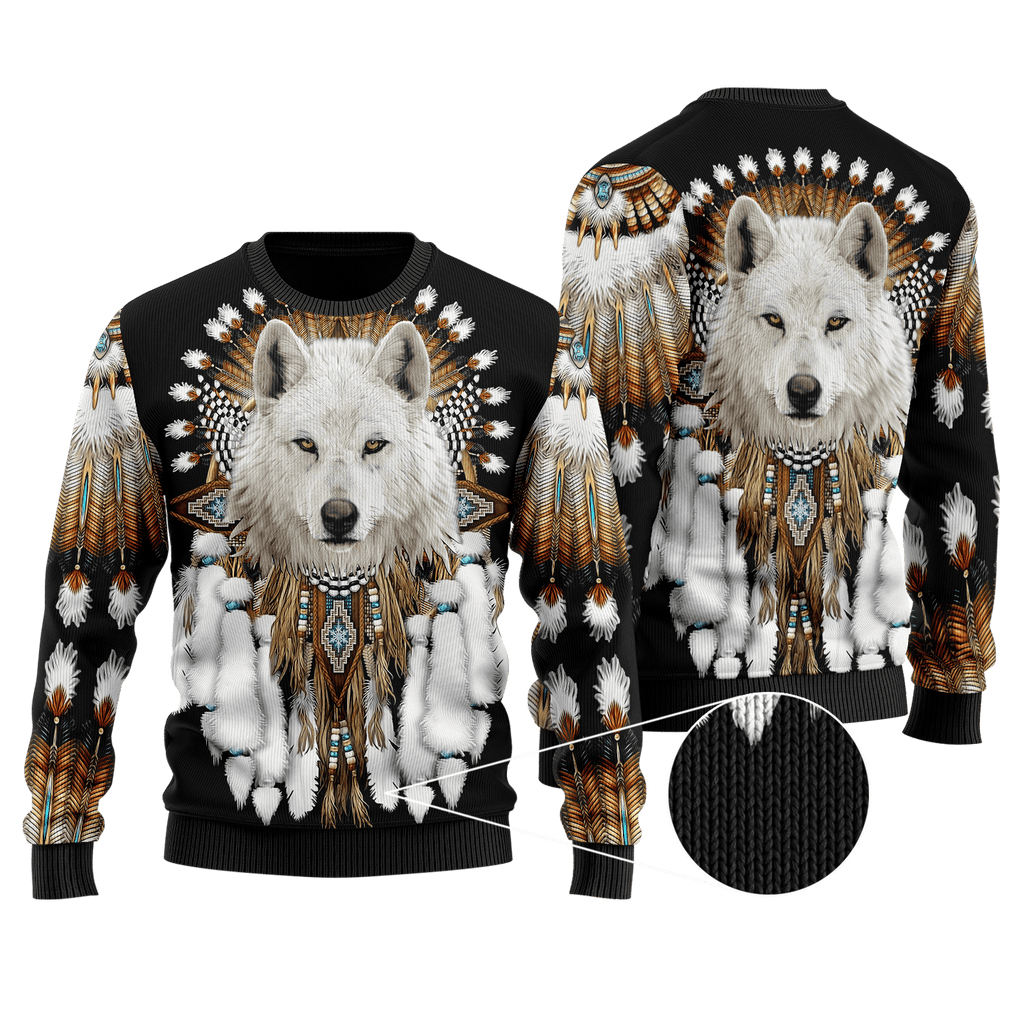 Love Wolf Native American 3D All Over Printed Shirts for Women