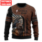 Customized Name Native American 3D All Over Printed Shirts for Women