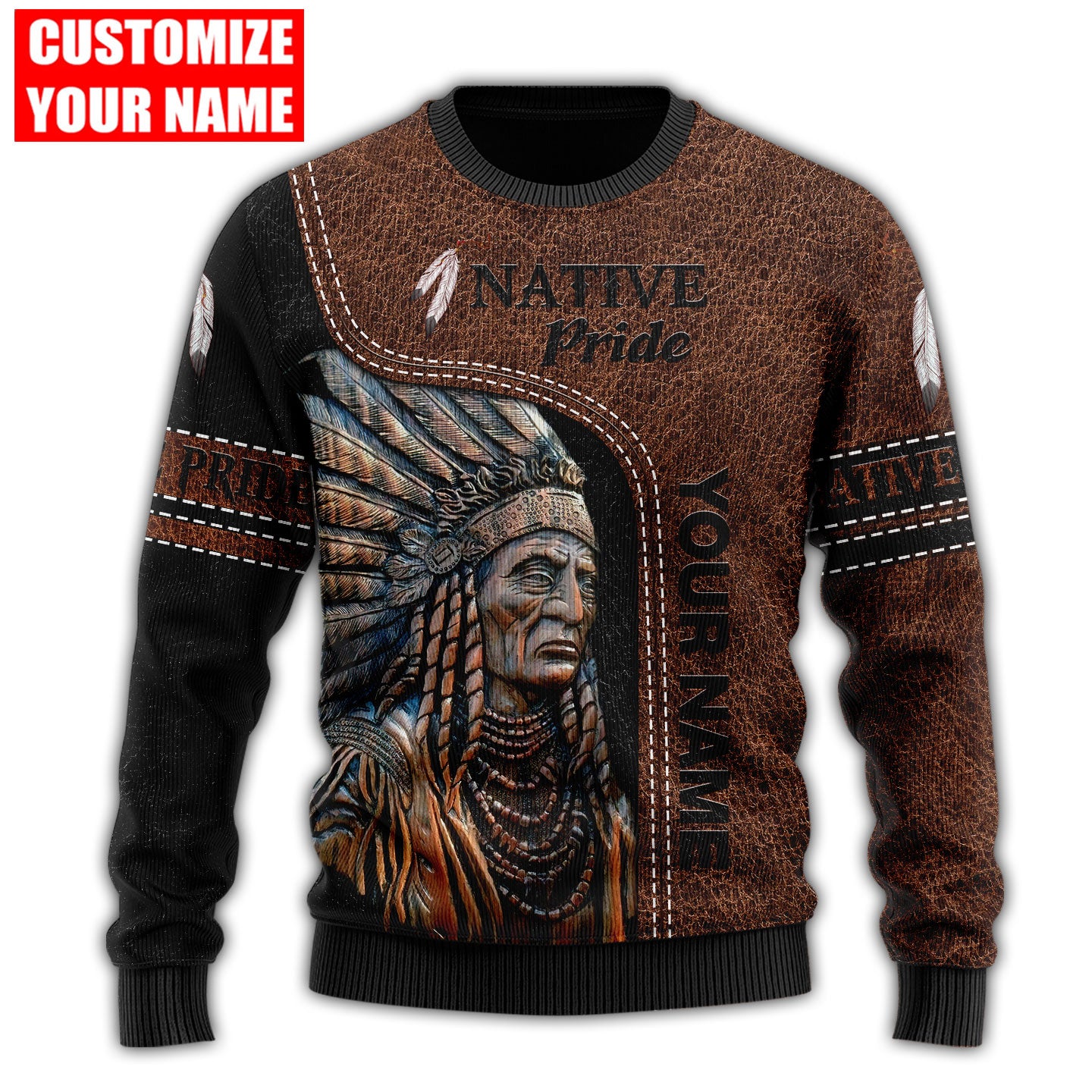 Customized Name Native American 3D All Over Printed Shirts for Women