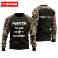 Customized Name Hunting Legend 3D All Over Printed Unisex Shirts