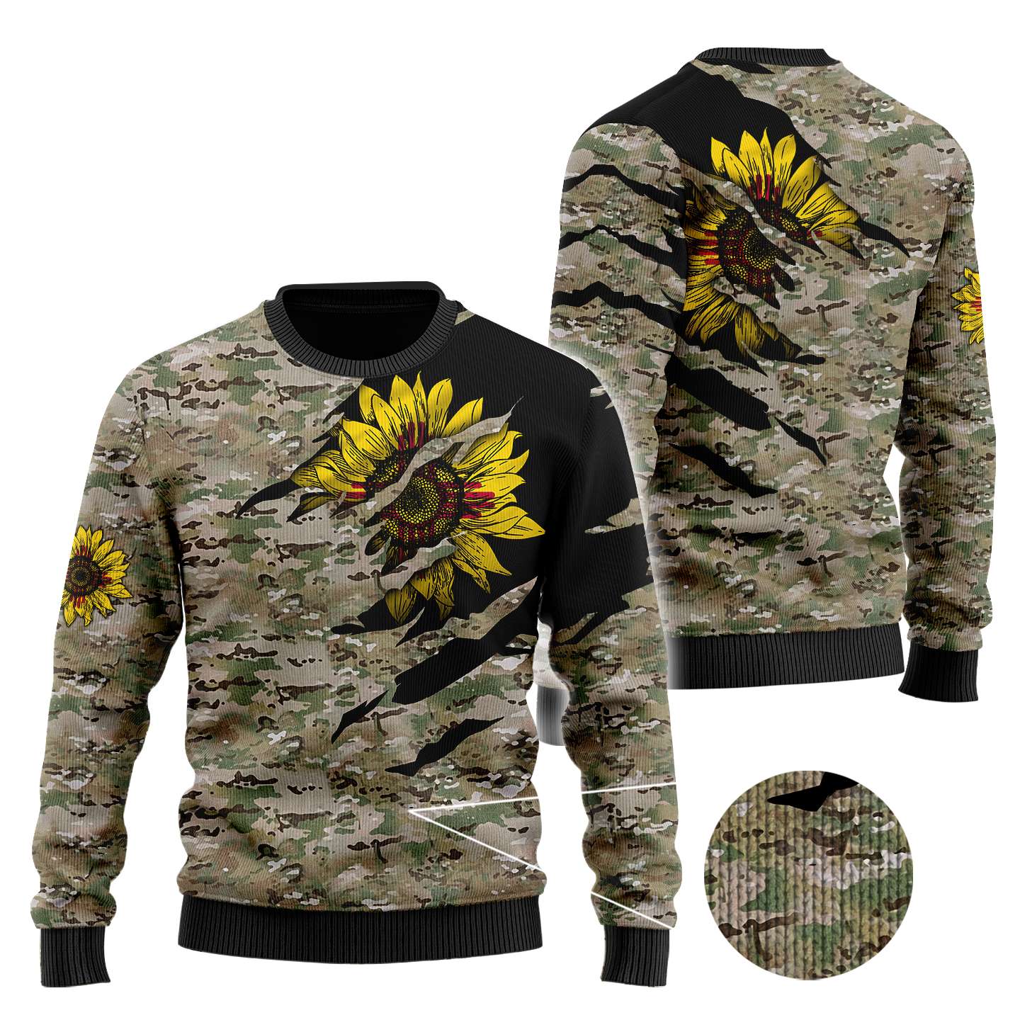 New Mexico Sunflower Camo 3D All Over Printed Unisex Shirts