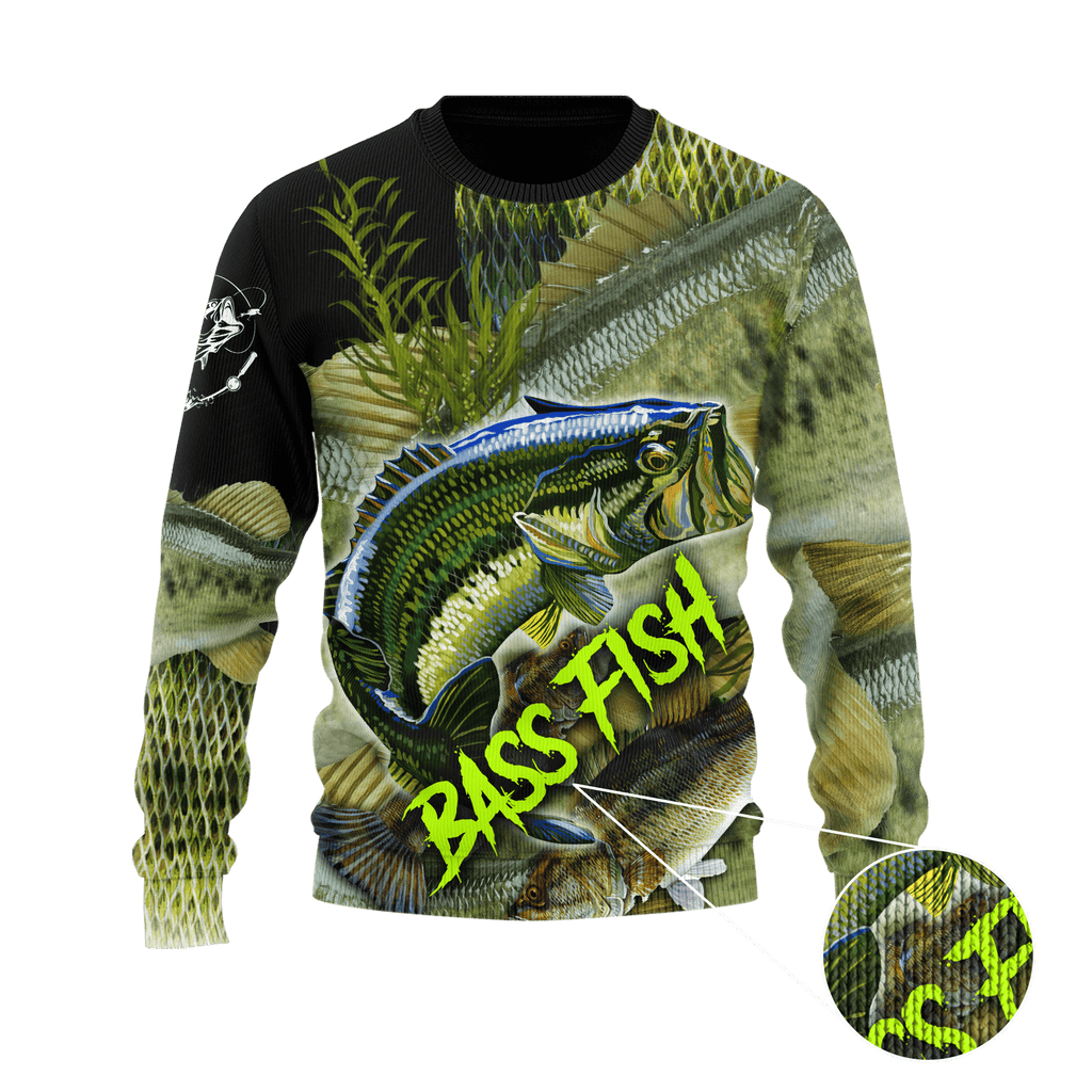 Bass fishing on skin 3D print fishing shirt for men and women