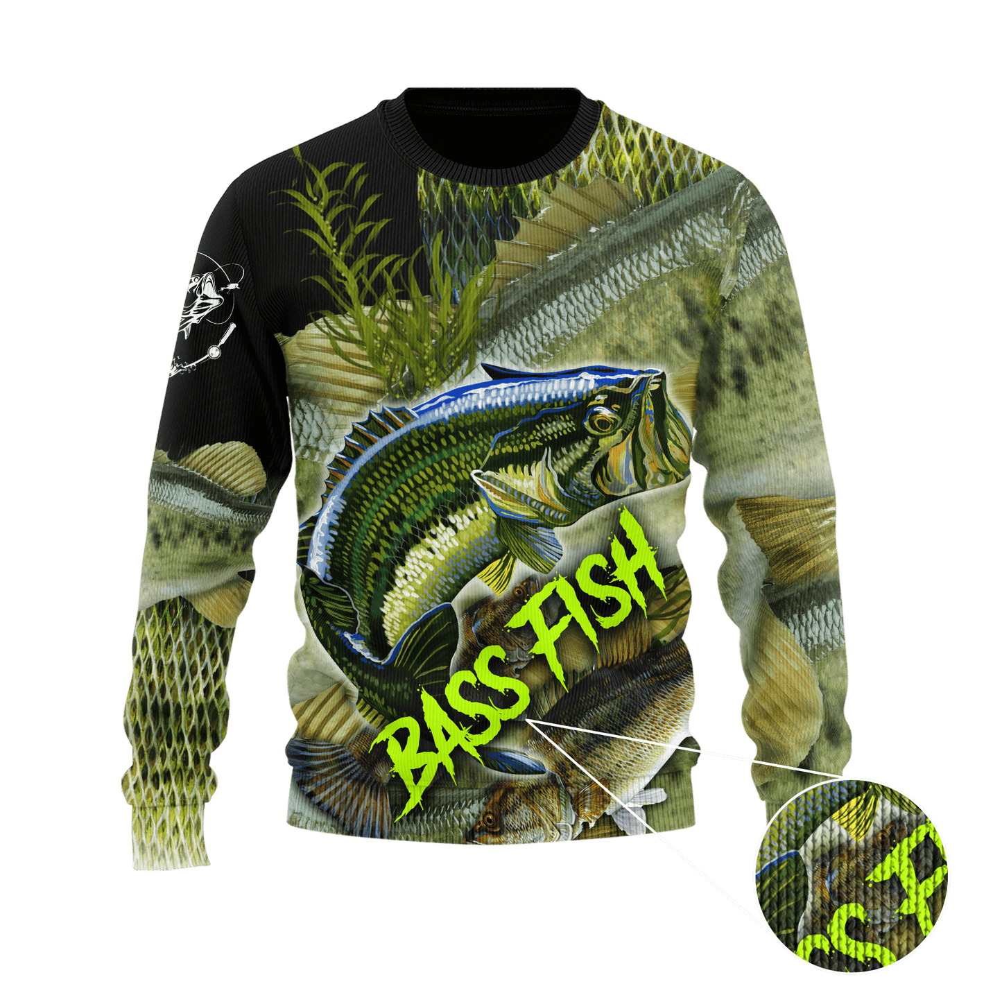 Bass fishing on skin 3D print fishing shirt for men and women