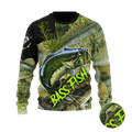 Bass fishing on skin 3D print fishing shirt for men and women