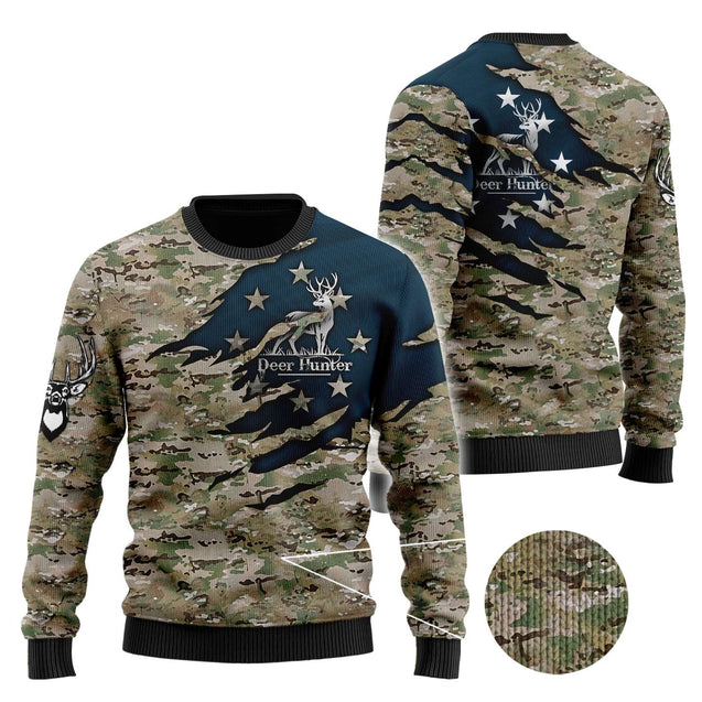 Camo Deer Hunter 3D All Over Printed Unisex Shirts