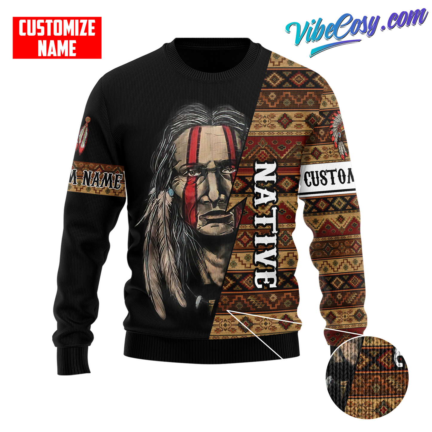Customized name Native American 3D All Over Printed Unisex Shirts