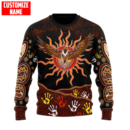 Aboriginal Wedge tailed Eagle Custom name 3D printed winter shirts