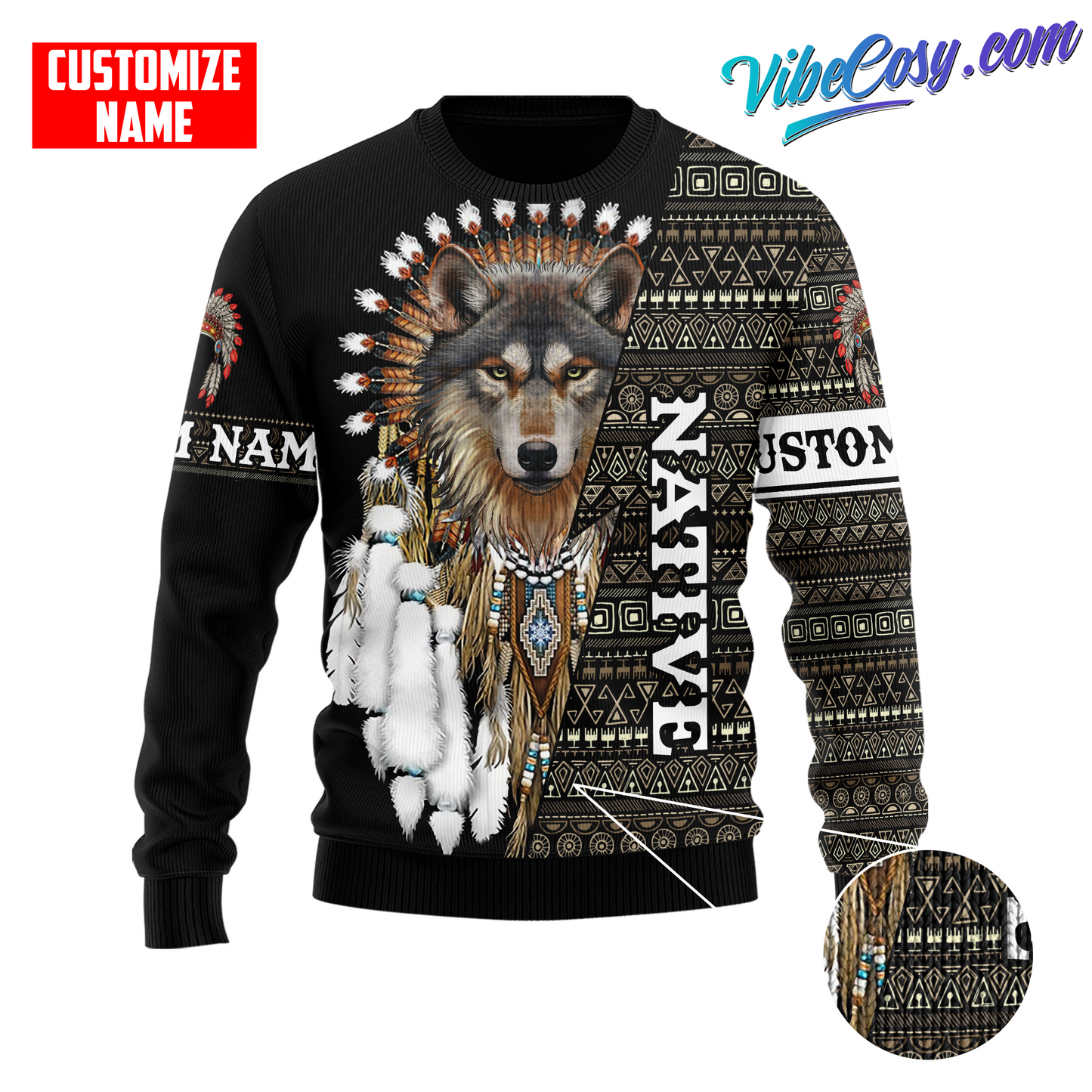 Customized Name Native American 3D All Over Printed Unisex Shirts