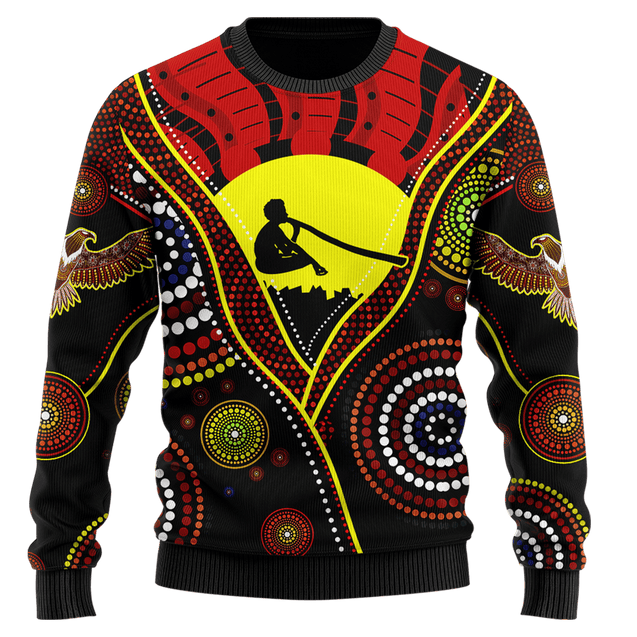 Australian Aboriginal Flag Didgeridoo 3D printed shirts