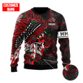 Customized name Native American Chief Skull MMIW Red Hand 3D All Over Printed Shirts