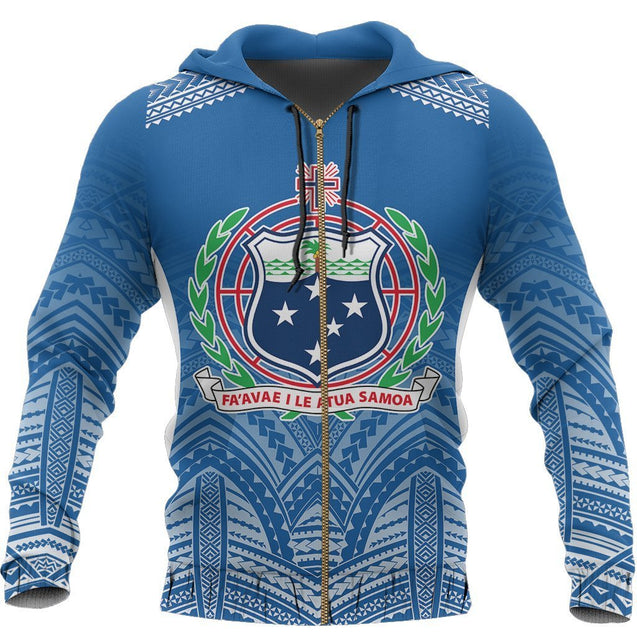 Samoa Polynesian Hoodie - Athletics Style-Apparel-PL8386-Zipped Hoodie-S-Vibe Cosy™